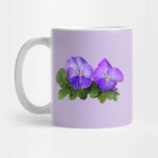 Pale Purple and White Pansy Couple Mug